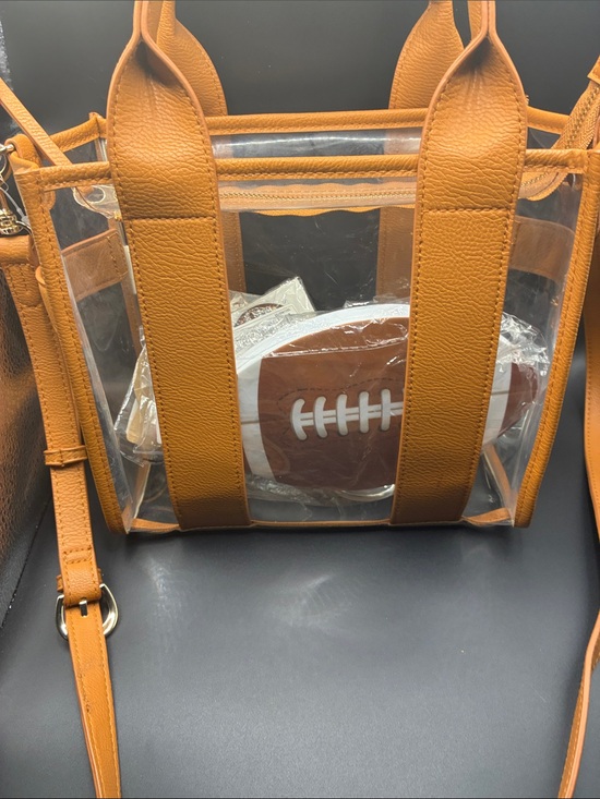Universal Thread Handbags - Universal Thread Clear Crossbody Tote with Tan Trim NWOT bonus items included